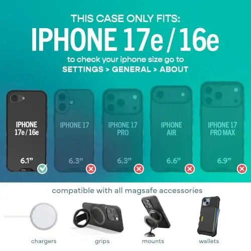 Smartish® iPhone 16e MagSafe Case - Gripmunk Magnetic Slim Case [Lightweight + Protective] Thin Grip Cover with Microfiber Lining for Apple iPhone 16e 2025 - So Jaded 