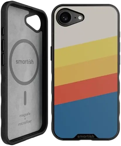 Smartish® iPhone 16e MagSafe Case - Gripmunk Magnetic Slim Case [Lightweight + Protective] Thin Grip Cover with Microfiber Lining for Apple iPhone 16e 2025 - Striped Up 
