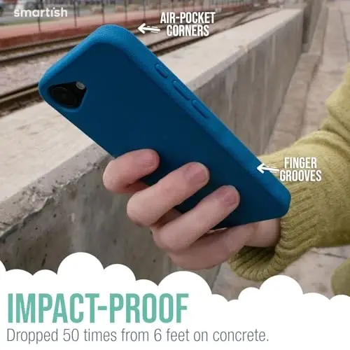 Smartish® iPhone 16e MagSafe Case - Gripmunk Magnetic Slim Case [Lightweight + Protective] Thin Grip Cover with Microfiber Lining for Apple iPhone 16e 2025 - Wildflower Fields - 3