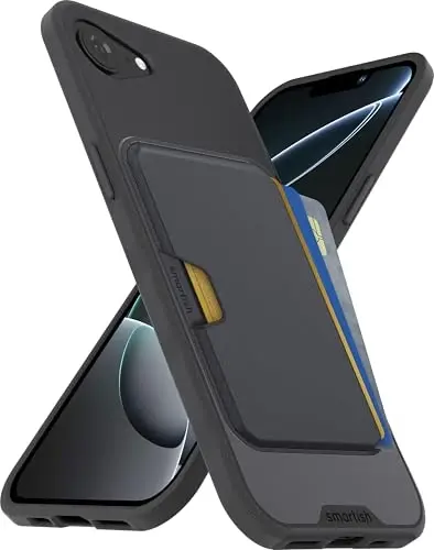 Smartish® iPhone 16e Magnetic Case with MagSafe Wallet - Gripmunk - Magsafe Compatible Thin Grip Cover + Detachable Magnetic Credit Card Holder - Black Tie Affair 