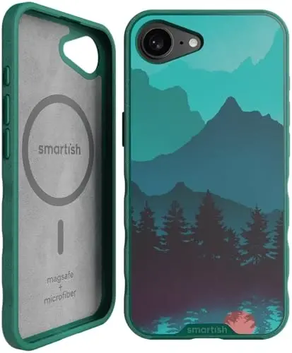 Smartish® iPhone 16e MagSafe Case - Gripmunk Magnetic Slim Case [Lightweight + Protective] Thin Grip Cover with Microfiber Lining for Apple iPhone 16e 2025 - Moving Mountains 