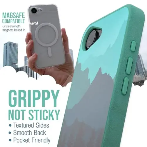 Smartish® iPhone 16e MagSafe Case - Gripmunk Magnetic Slim Case [Lightweight + Protective] Thin Grip Cover with Microfiber Lining for Apple iPhone 16e 2025 - Moving Mountains - 2