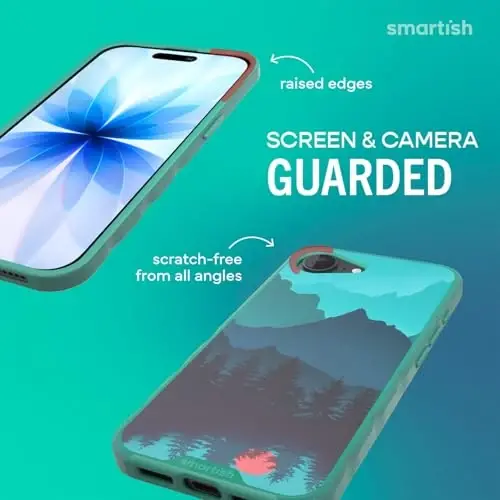 Smartish® iPhone 16e MagSafe Kılıf - Gripmunk Manyetik İnce Kılıf [Hafif + Koruyucu] Apple iPhone 16e 2025 için Mikro Fiber Astarlı İnce Kavrama Kapağı - Hareketli Dağlar - 2