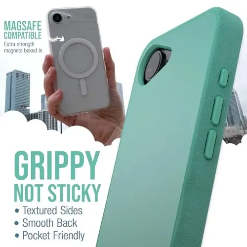 Smartish® iPhone 16e MagSafe Case - Gripmunk Magnetic Slim Case [Lightweight + Protective] Thin Grip Cover with Microfiber Lining for Apple iPhone 16e 2025 - So Jaded - 2