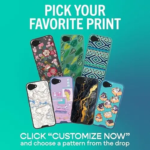 Smartish® iPhone 17e/16e MagSafe Case - Gripmunk Magnetic Slim Case [Lightweight + Protective] Drop Tested Thin Grip Cover with Microfiber Lining for Apple iPhone 17e/16e - Custom Prints - 2