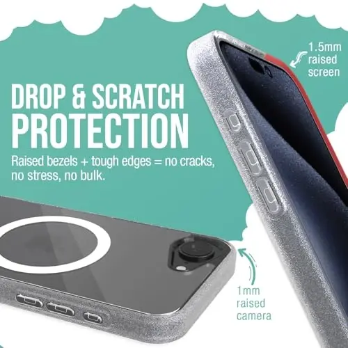 Smartish® iPhone 16e MagSafe Case - Gripmunk Magnetic Slim Case [Lightweight + Protective] Thin Grip Cover with Microfiber Lining for Apple iPhone 16e 2025 - Clearly Clear - 4