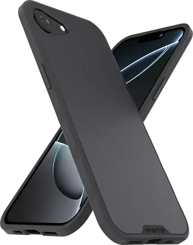 Smartish® iPhone 16e MagSafe Case - Gripmunk Magnetic Slim Case [Lightweight + Protective] Thin Grip Cover with Microfiber Lining for Apple iPhone 16e 2025 - Black Tie Affair - SMARTISH