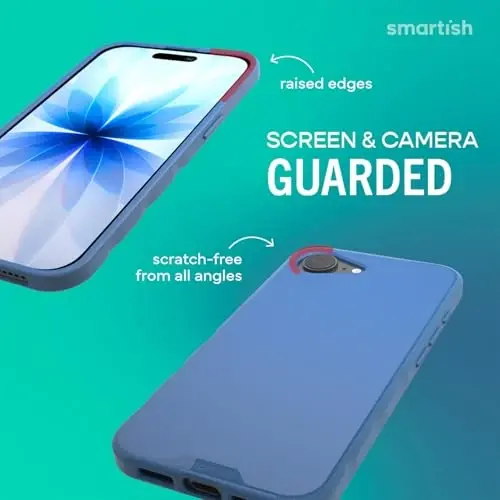 Smartish® iPhone 16e MagSafe Kılıfı - Gripmunk Manyetik İnce Kılıf [Hafif + Koruyucu] Apple iPhone 16e 2025 için Mikrofiber Astarlı İnce Tutma Kapağı - Blues on The Green - SMARTISH (1)