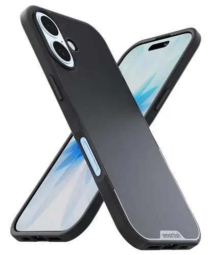 Smartish® iPhone 17 MagSafe Case - Gripmunk Magnetic Slim Case [Lightweight + Protective] Thin Grip Cover with Microfiber Lining for Apple iPhone 17 - Black Tie Affair - SMARTISH