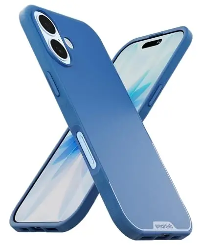 Smartish® iPhone 17 MagSafe Case - Gripmunk Magnetic Slim Case [Lightweight + Protective] Thin Grip Cover with Microfiber Lining for Apple iPhone 17 - Blues on The Green 