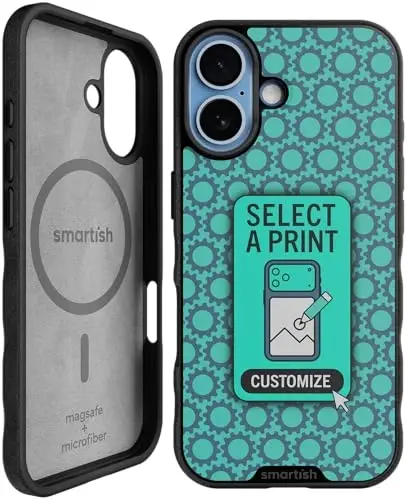Smartish® iPhone 17 MagSafe Case - Gripmunk Magnetic Slim Case [Lightweight + Protective] Thin Grip Cover with Microfiber Lining for Apple iPhone 17 - Custom Print 