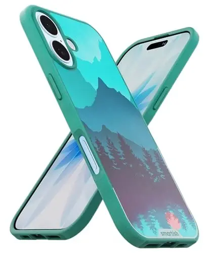 Smartish® iPhone 17 MagSafe Case - Gripmunk Magnetic Slim Case [Lightweight + Protective] Thin Grip Cover with Microfiber Lining for Apple iPhone 17 - Moving Mountains - 1