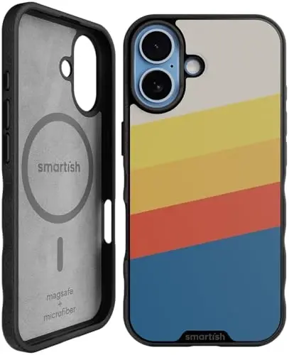 Smartish® iPhone 17 MagSafe Case - Gripmunk Magnetic Slim Case [Lightweight + Protective] Thin Grip Cover with Microfiber Lining for Apple iPhone 17 - Striped Up 