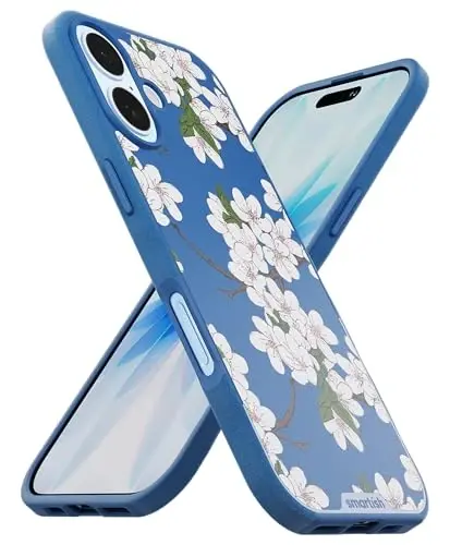 Smartish® iPhone 17 MagSafe Case - Gripmunk Magnetic Slim Case [Lightweight + Protective] Thin Grip Cover with Microfiber Lining for Apple iPhone 17 - Very Cherry Blossom - 1