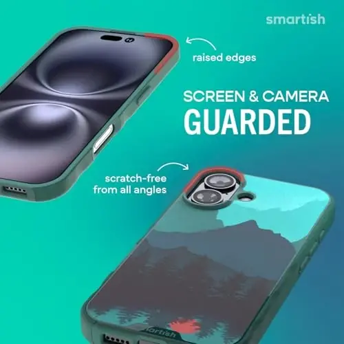 Smartish® iPhone 17 MagSafe Case - Gripmunk Magnetic Slim Case [Yengil + Himoyalangan] Apple iPhone 17 uchun mikrofidol astarli yupqa tutqichli g‘ilof [Moving Mountains] - SMARTISH (1)