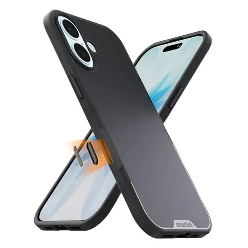 Smartish® iPhone 17 MagSafe Case - Gripmunk with Camera Control Protection, Magnetic Slim Case [Lightweight + Protective] Thin Grip Cover with Microfiber Lining for Apple iPhone 17 - Black Tie Affair - SMARTISH