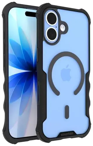Smartish® iPhone 17 MagSafe Case - Gripzilla Protective Magnetic Case for Men [Rugged + Tough] Military Grade Heavy Duty Grip Armor - Drop Tested for Apple iPhone 17 - Clearly Black - 1