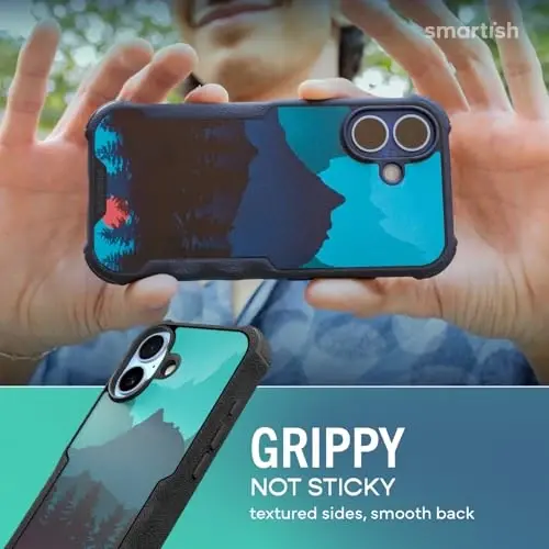 Smartish® iPhone 17 MagSafe Case - Gripzilla Protective Magnetic Case for Men [Rugged + Tough] Military Grade Heavy Duty Grip Armor - Drop Tested for iPhone 17 - Moving Mountains - 4