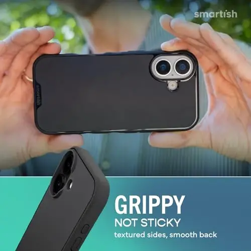 Smartish® iPhone 17 MagSafe Case + MagSafe Wallet - Magnetic Slim Case - Thin Grip Cover with Detachable Wallet - Magnetic Card Holder for Apple iPhone 17 - Black Tie Affair - 4