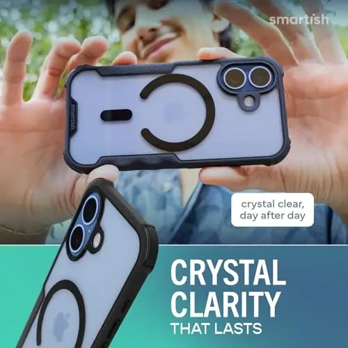 Smartish® iPhone 17 MagSafe G‘ilofi - Erkaklar uchun Gripzilla himoya magnit g‘ilofi [Mustahkam + Bardoshli] Harbiy darajadagi og‘ir yuk uchun tutqichli zirh - Apple iPhone 17 uchun tushirilib sinovdan o‘tgan - Aniq qora - 4