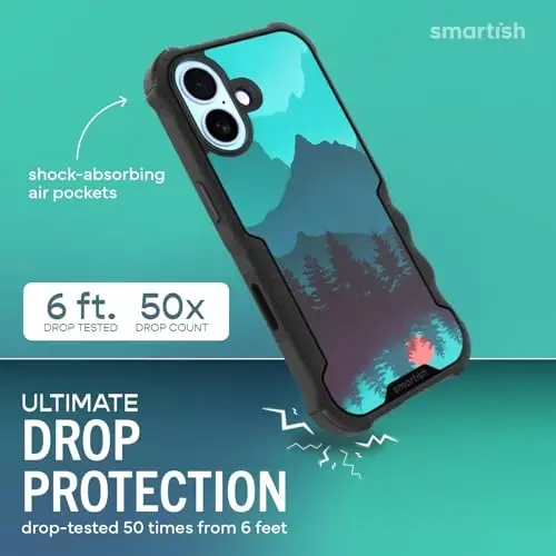 Smartish® iPhone 17 MagSafe Kılıf - Erkekler için Gripzilla Koruyucu Manyetik Kılıf [Sağlam + Dayanıklı] Askeri Sınıf Ağır Hizmet Tipi Tutuş Zırhı - iPhone 17 için Düşme Testinden Geçmiştir - Dağları Yerinden Oynatır 