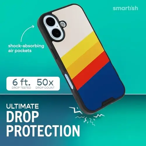 Smartish® iPhone 17 MagSafe Kılıf - Gripmunk Manyetik İnce Kılıf [Hafif + Koruyucu] Apple iPhone 17 için Mikrofiber Astarlı İnce Kavrayışlı Kapak - Striped Up - SMARTISH (1)