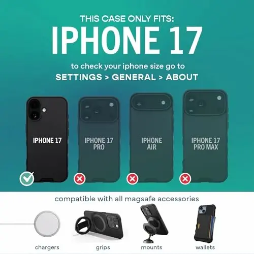 Smartish® iPhone 17 MagSafe Kılıf - Gripmunk Manyetik İnce Kılıf [Hafif + Koruyucu] Apple iPhone 17 için Mikrofiber Astarlı İnce Kavrayışlı Kapak - Striped Up - 5