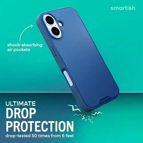 Smartish® iPhone 17 MagSafe Kılıf - Gripmunk Manyetik İnce Kılıf [Hafif + Koruyucu] Apple iPhone 17 için Mikrofiber Astarlı İnce Tutuş Kapağı - Blues on The Green - SMARTISH (1)