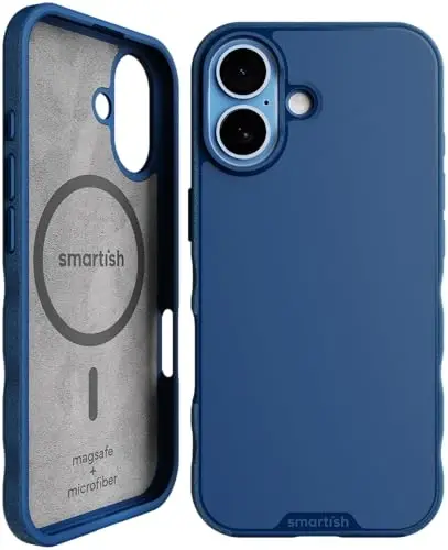 Smartish® iPhone 17 MagSafe Kılıf - Gripmunk Manyetik İnce Kılıf [Hafif + Koruyucu] Apple iPhone 17 için Mikrofiber Astarlı İnce Tutuş Kapağı - Blues on The Green 