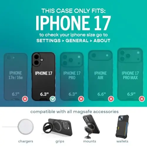 Smartish® iPhone 17 MagSafe Case - Gripmunk Magnetic Slim Case [Lightweight + Protective] Thin Grip Cover with Microfiber Lining for Apple iPhone 17 - So Jaded 