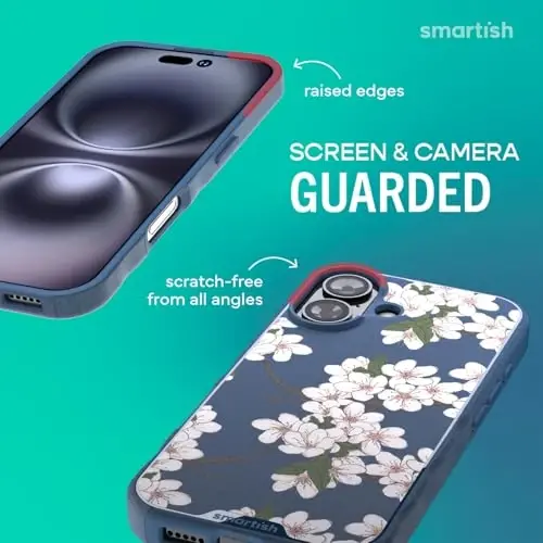 Smartish® iPhone 17 MagSafe Case - Gripmunk Magnetic Slim Case [Lightweight + Protective] Thin Grip Cover with Microfiber Lining for Apple iPhone 17 - Very Cherry Blossom - 2