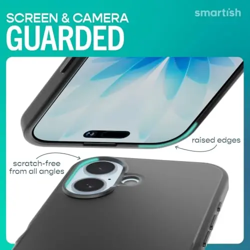 Smartish® iPhone 17 MagSafe Kılıfı - Gripmunk Manyetik İnce Kılıf [Hafif + Koruyucu] Apple iPhone 17 için Mikrofiber Astarlı İnce Tutuş Kılıfı - Black Tie Affair - 5