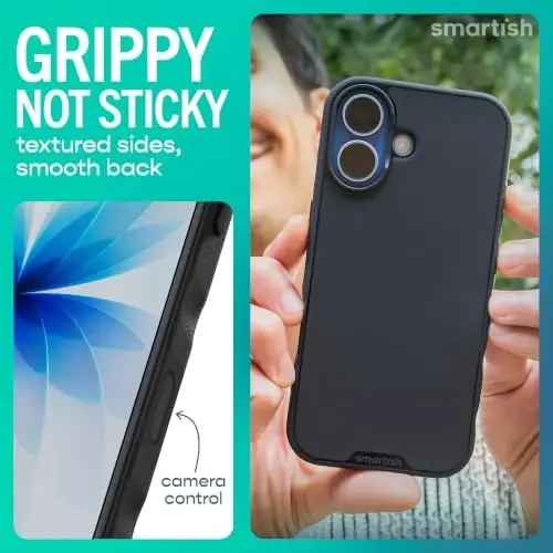 Smartish® iPhone 17 MagSafe Kılıfı - Kamera Kontrol Korumalı Gripmunk, Manyetik İnce Kılıf [Hafif + Koruyucu] Apple iPhone 17 için Mikrofiber Astarlı İnce Tutuş Kapağı - Black Tie Affair - 3