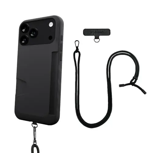 Smartish® iPhone 17 Pro Cüzdan Kılıfı + Omuz Askısı - [İnce + Koruyucu] Telefon Kılıfı Kredi Kartı Tutucu + Apple iPhone 17 Pro Max için Çıkarılabilir Omuz Boyun Askısı - Qora Taqali Libos 