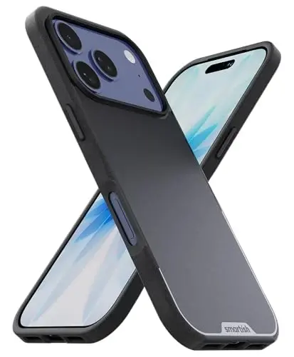 Smartish® iPhone 17 Pro MagSafe Case - Gripmunk Magnetic Slim Case [Lightweight + Protective] Thin Grip Cover with Microfiber Lining for Apple iPhone 17 Pro - Black Tie Affair 