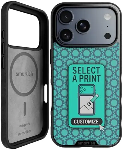 Smartish® iPhone 17 Pro MagSafe Case - Gripmunk Magnetic Slim Case [Lightweight + Protective] Thin Grip Cover with Microfiber Lining for Apple iPhone 17 Pro - Custom Print 