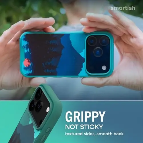 Smartish® iPhone 17 Pro MagSafe Case - Gripmunk Magnetic Slim Case [Lightweight + Protective] Thin Grip Cover with Microfiber Lining for Apple iPhone 17 Pro - Moving Mountains - 3