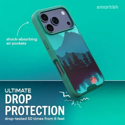 Smartish® iPhone 17 Pro MagSafe Case - Gripmunk Magnetic Slim Case [Lightweight + Protective] Thin Grip Cover with Microfiber Lining for Apple iPhone 17 Pro - Moving Mountains - SMARTISH (1)