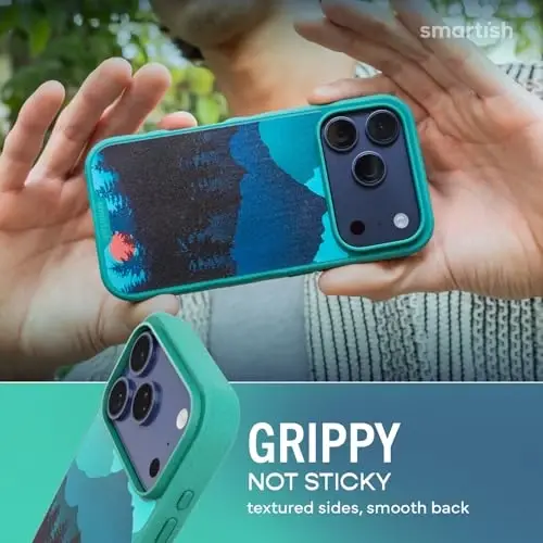 Smartish® iPhone 17 Pro MagSafe Case - Gripmunk Magnetic Slim Case [Lightweight + Protective] Thin Grip Cover with Microfiber Lining for Apple iPhone 17 Pro - Moving Mountains - 4