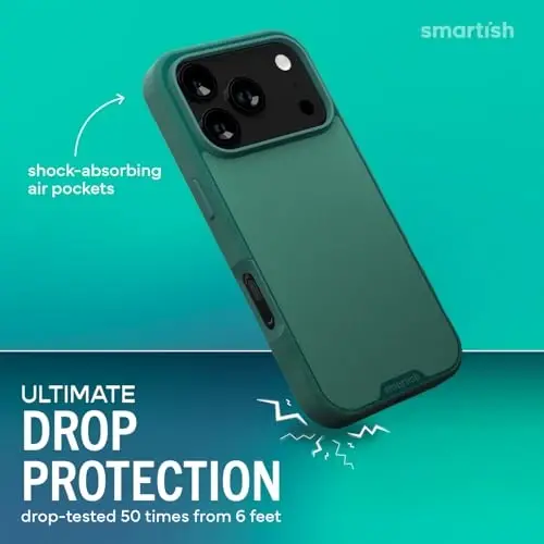 Smartish® iPhone 17 Pro MagSafe Case - Gripmunk Magnetic Slim Case [Lightweight + Protective] Thin Grip Cover with Microfiber Lining for Apple iPhone 17 Pro - So Jaded - SMARTISH