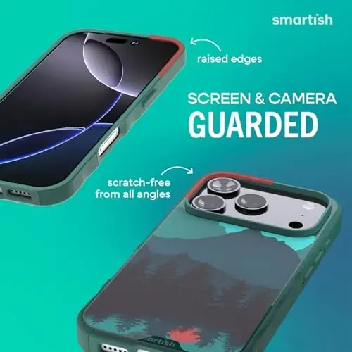 Smartish® iPhone 17 Pro MagSafe Case - Gripmunk Magnetic Slim Case [Yengil + Himoya qiluvchi] Apple iPhone 17 Pro uchun mikrofaset astarli yupqa tutqich qoplami - Moving Mountains - 4