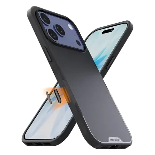 Smartish® iPhone 17 Pro MagSafe Case - Gripmunk w/Camera Control Protection, Magnetic Slim Case [Lightweight + Protective] Thin Grip w/Microfiber Lining for iPhone 17 Pro - Black Tie Affair - 1