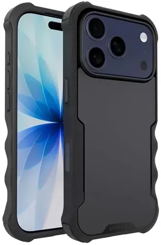 Smartish® iPhone 17 Pro MagSafe Case - Gripzilla Protective Magnetic Case for Men [Rugged + Tough] Military Grade Heavy Duty Grip Armor - Drop Tested for iPhone 17 Pro - Black Tie Affair - SMARTISH