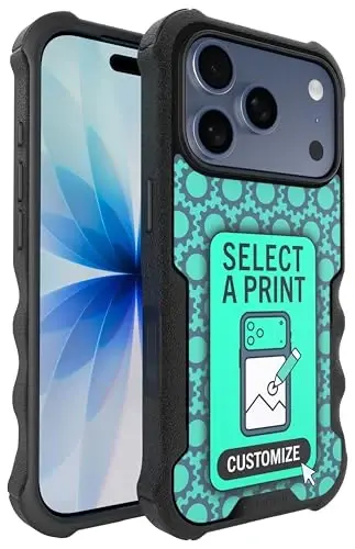 Smartish® iPhone 17 Pro MagSafe Case - Gripzilla Protective Magnetic Case for Men [Rugged + Tough] Military Grade Heavy Duty Grip Armor - Drop Tested for iPhone 17 Pro - Custom Print - 1