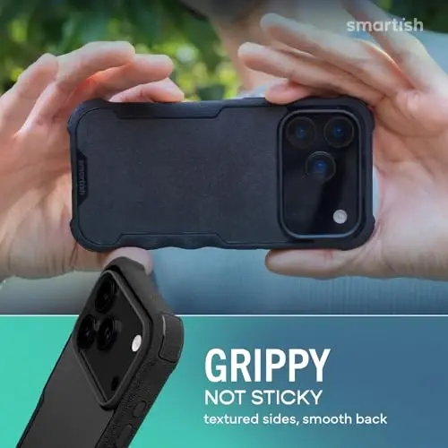 Smartish® iPhone 17 Pro MagSafe Case + Screen Protector - Magnetic Protective Case - Heavy Duty Armor Cover + 2-Pack Tempered Glass Screen Protectors for Apple iPhone 17 Pro - Black Tie Affair - 4