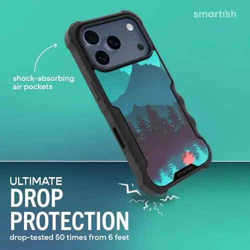 Smartish® iPhone 17 Pro MagSafe g‘ilofi - Erkaklar uchun Gripzilla himoya magnit g‘ilofi [Mustahkam + Bardoshli] Harbiy darajadagi og‘ir yukli tutqichli zirh - iPhone 17 Pro uchun tushish sinovidan o‘tgan - Tog‘larni ko‘chirish - 2