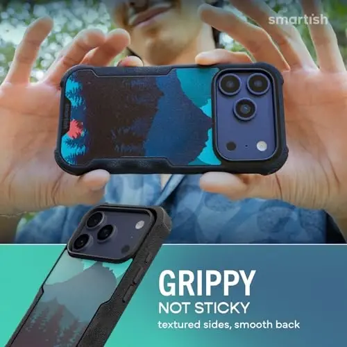 Smartish® iPhone 17 Pro MagSafe Case - Gripzilla Protective Magnetic Case for Men [Rugged + Tough] Military Grade Heavy Duty Grip Armor - Drop Tested for iPhone 17 Pro - Moving Mountains - 3