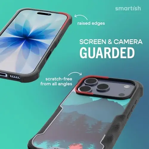 Smartish® iPhone 17 Pro MagSafe Case - Gripzilla Protective Magnetic Case for Men [Rugged + Tough] Military Grade Heavy Duty Grip Armor - Drop Tested for iPhone 17 Pro - Moving Mountains - 5