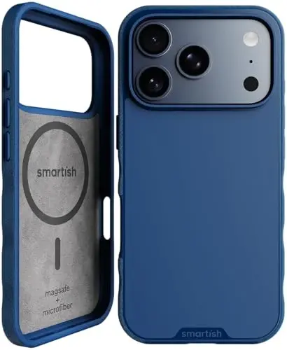 Smartish® iPhone 17 Pro MagSafe g‘ilofi - Gripmunk Magnetic Slim Case [Yengil + Himoyalovchi] Apple iPhone 17 Pro uchun mikrofibra astarli yupqa tutqichli g‘ilof - Blues on The Green 