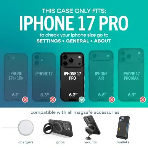 Smartish® iPhone 17 Pro MagSafe Kılıf - Gripmunk Manyetik İnce Kılıf [Hafif + Koruyucu] Apple iPhone 17 Pro için Mikrofiber Astaraklı İnce Tutaraklı Kapak - Striped Up 